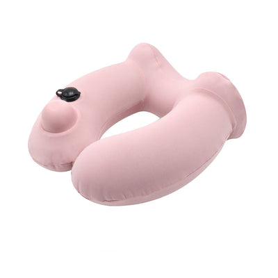 Portable Men And Women Travel Hooded Inflatable U-shaped Pillow