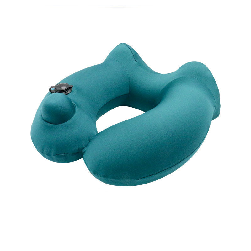 Portable Men And Women Travel Hooded Inflatable U-shaped Pillow