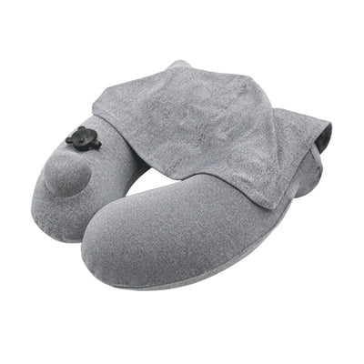 Portable Men And Women Travel Hooded Inflatable U-shaped Pillow