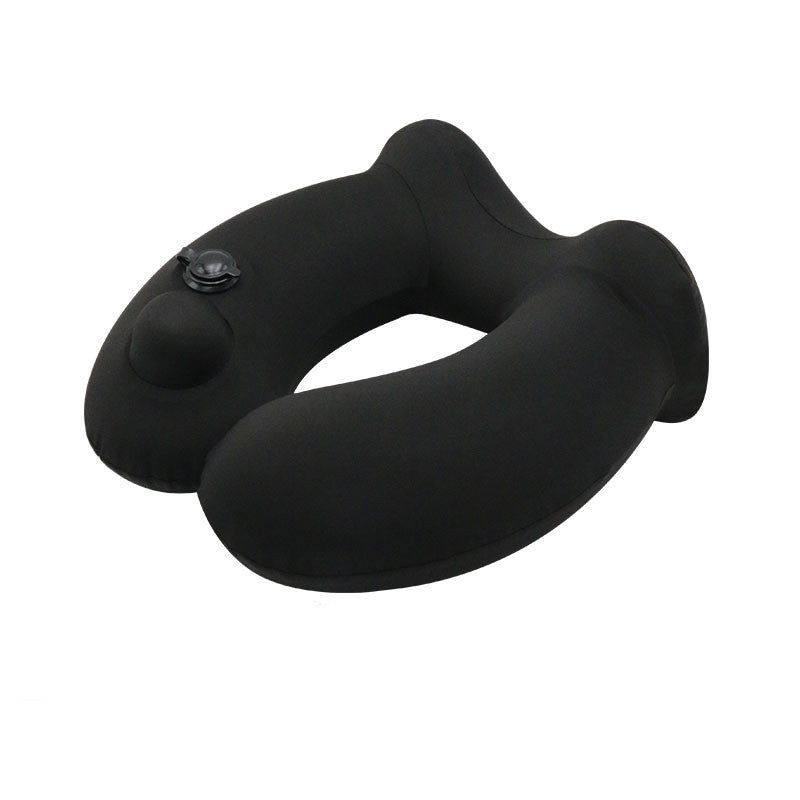 Portable Men And Women Travel Hooded Inflatable U-shaped Pillow