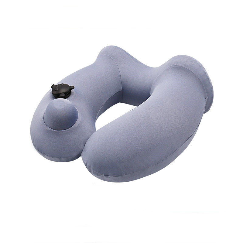 Portable Men And Women Travel Hooded Inflatable U-shaped Pillow