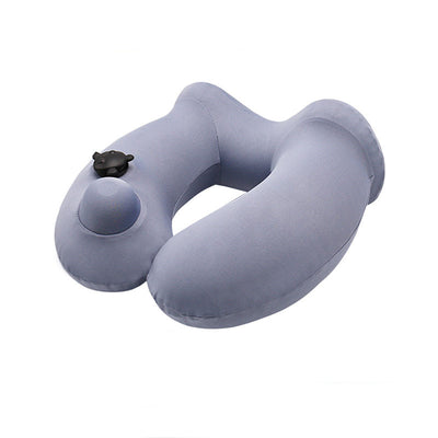 Portable Men And Women Travel Hooded Inflatable U-shaped Pillow